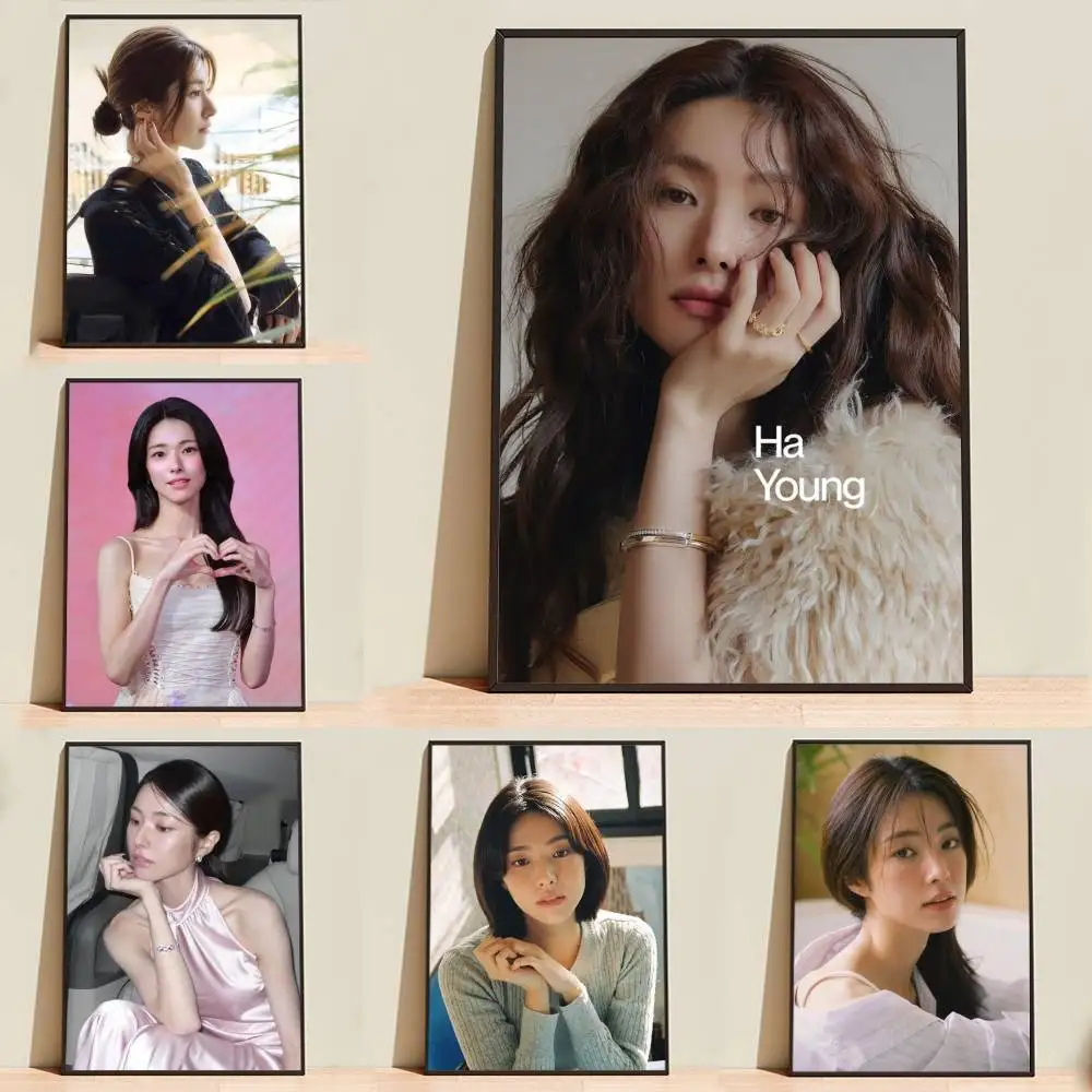 Ahn H-Ha-Young Actor Poster Self-adhesive Waterproof Paper Sticker Coffee House Bar Room Wall Decor