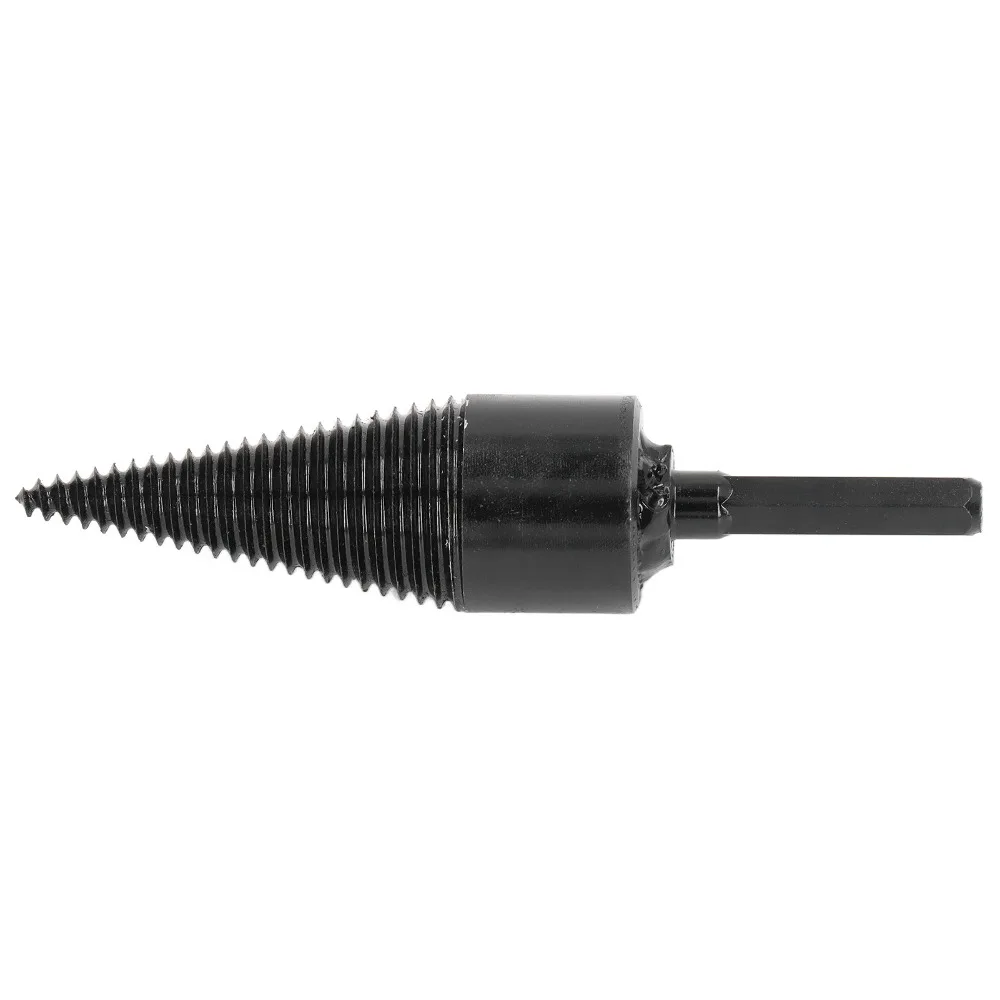 

Carbon Steel Firewood Drill Bit 50mm / 1.97in Hex Shank Wood Splitting Tool Black Coated Split Incisive Screw Drilling Tool