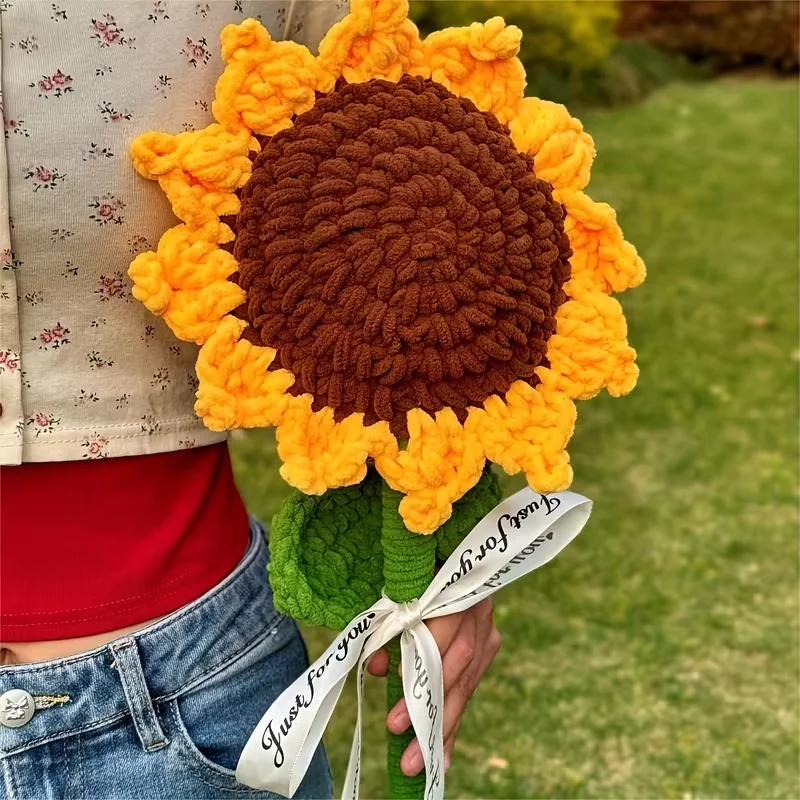 Handgefertigte Große Sonnenblumen- und Nelkensträuße, Realistische Rote Rosen, Valentinstag-Hochzeit, Muttertagsdekoration – Detail 2