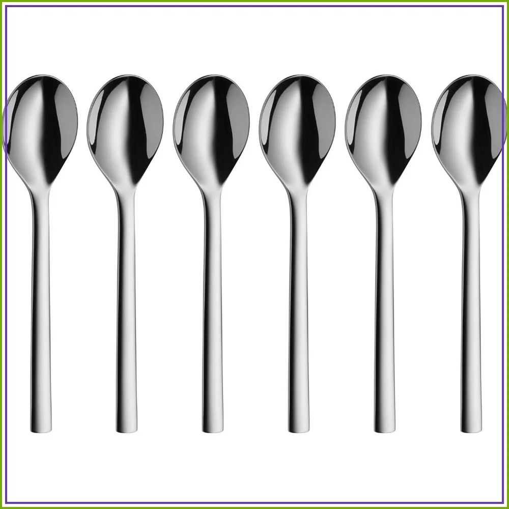 6-Piece Teaspoon Set Stainless Steel 18/10 Polished Flatware for Home Kitchen Dining