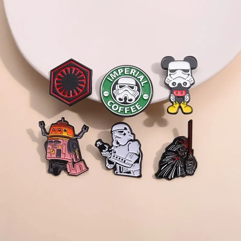 Disney Star War Imperial Stormtrooper Mickey Enamel Pins for Backpack Bag Clothes Metal Lapel Badges Brooches Accessories Gifts