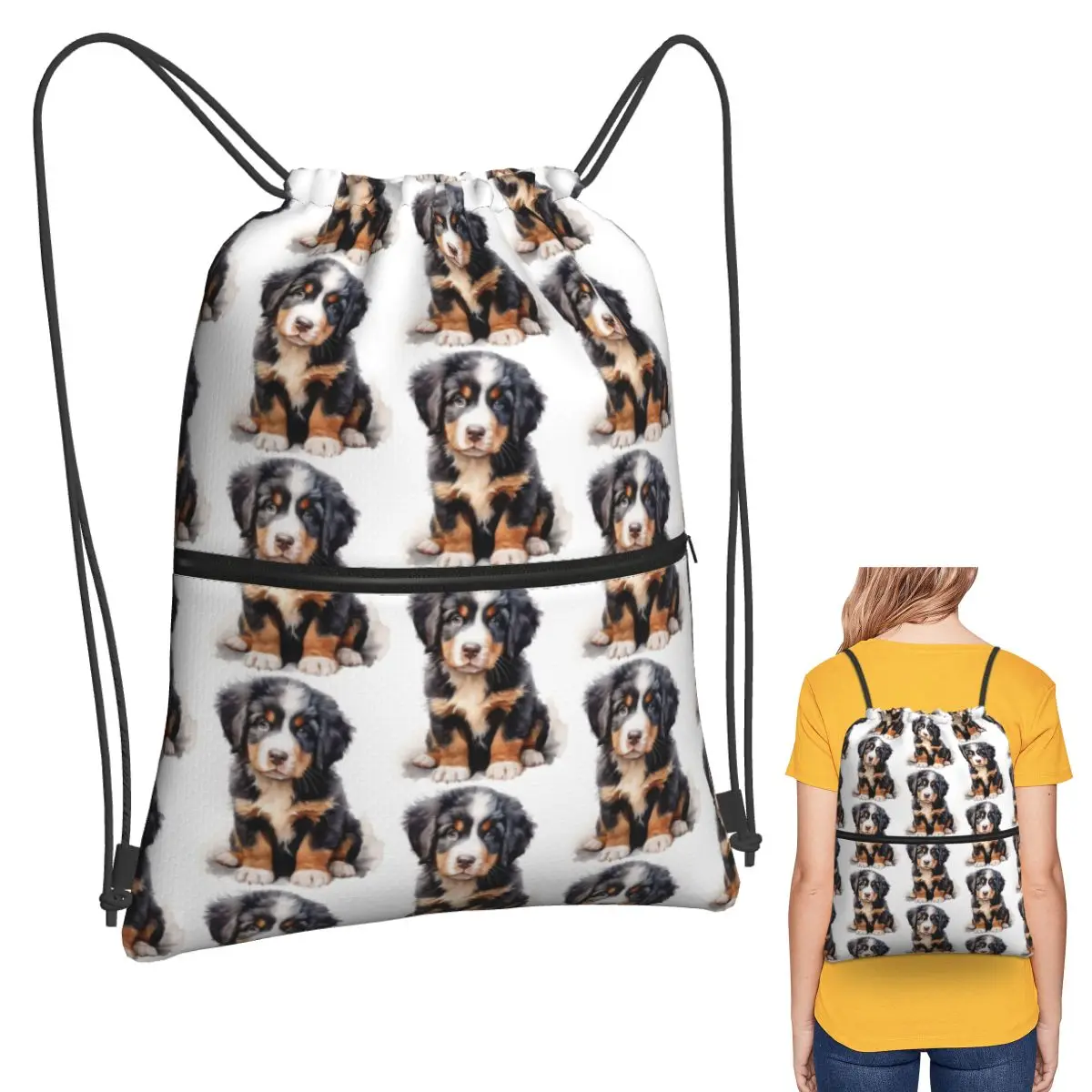 

Бернский горный собака, рюкзаки с животными, модные портативные сумки на шнурке, сумка для обуви, сумки для книг для путешествий, школы