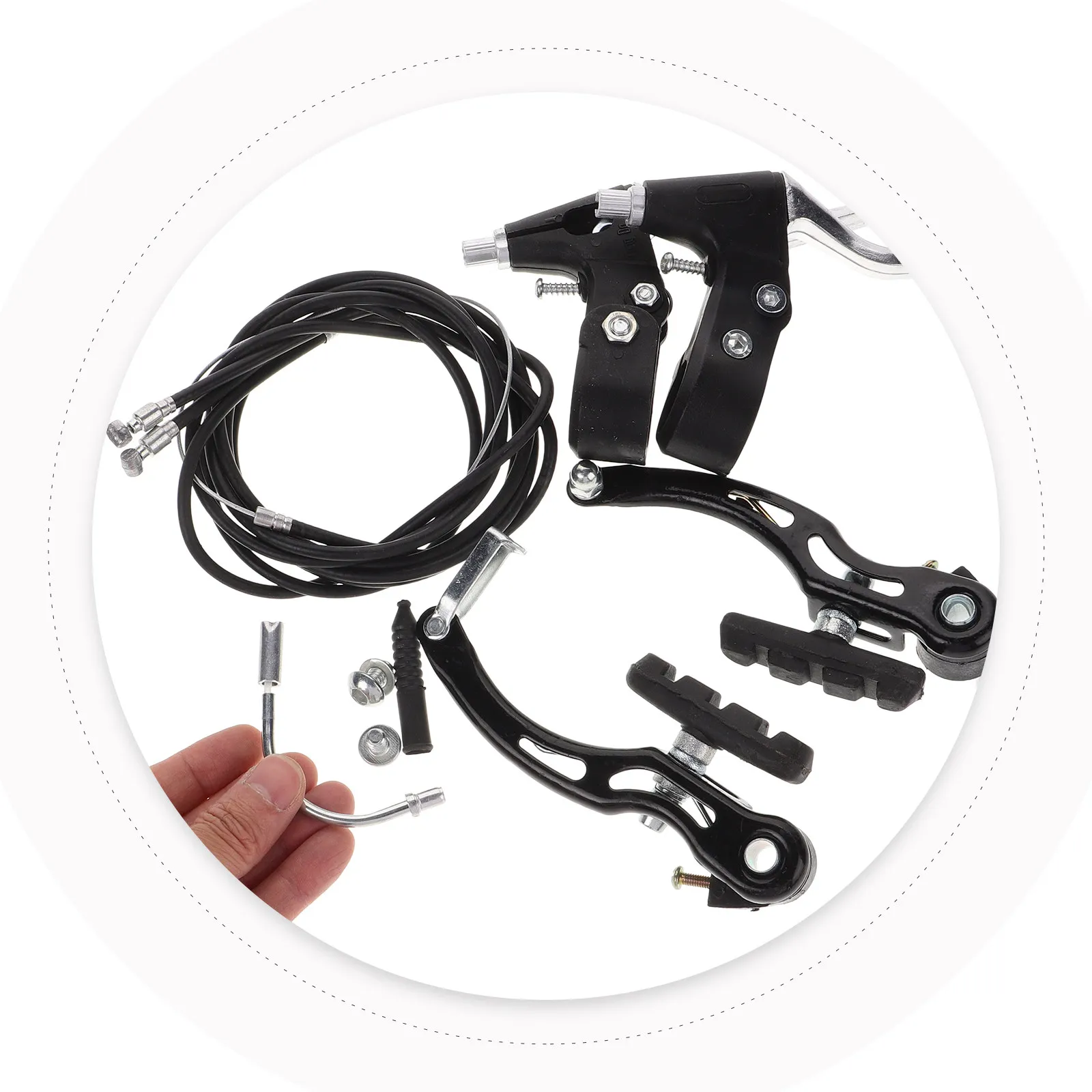 

Bike Brakes Sets V-Type Universal Front Rear Brake Lever Handle Brake Cable Pipe for Most Mountain Bicycle Cycling