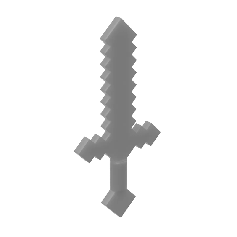 10Pcs MOC Parts 18787 Weapon Pixelated Sword Compatible Bricks DIY Assmble Building Blocks Particle Kid Puzzle Brain Toy Gift