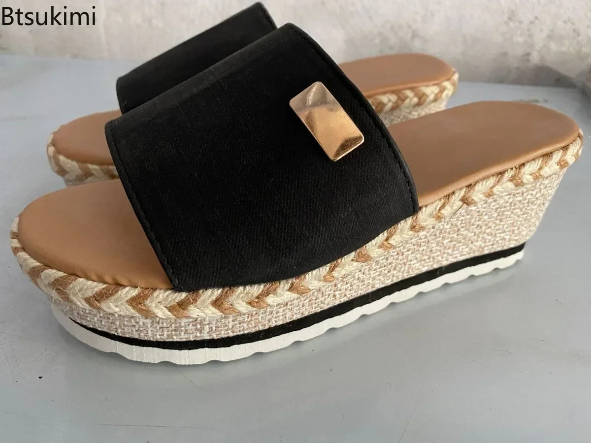 New2025 Women's Summer Wedge Sandals Platform Fish Mouth Comfortable Casual Shoes Slippers Outdoor Beach Slippers Ladies Sandals