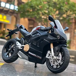 1:12 DUCATI V4S Panigale Alloy Diecast Motorcycle Toy Car Model Metal car Body Sound Light Birthday Christmas Gift Children M17