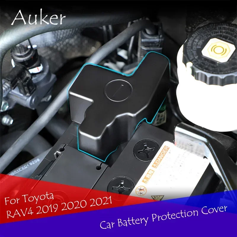 Car Battery Electrode Waterproof Dustproof Protective Cover Sticker For Toyota RAV4 XA50 2019 2020 2021 2022 2023 Accessories