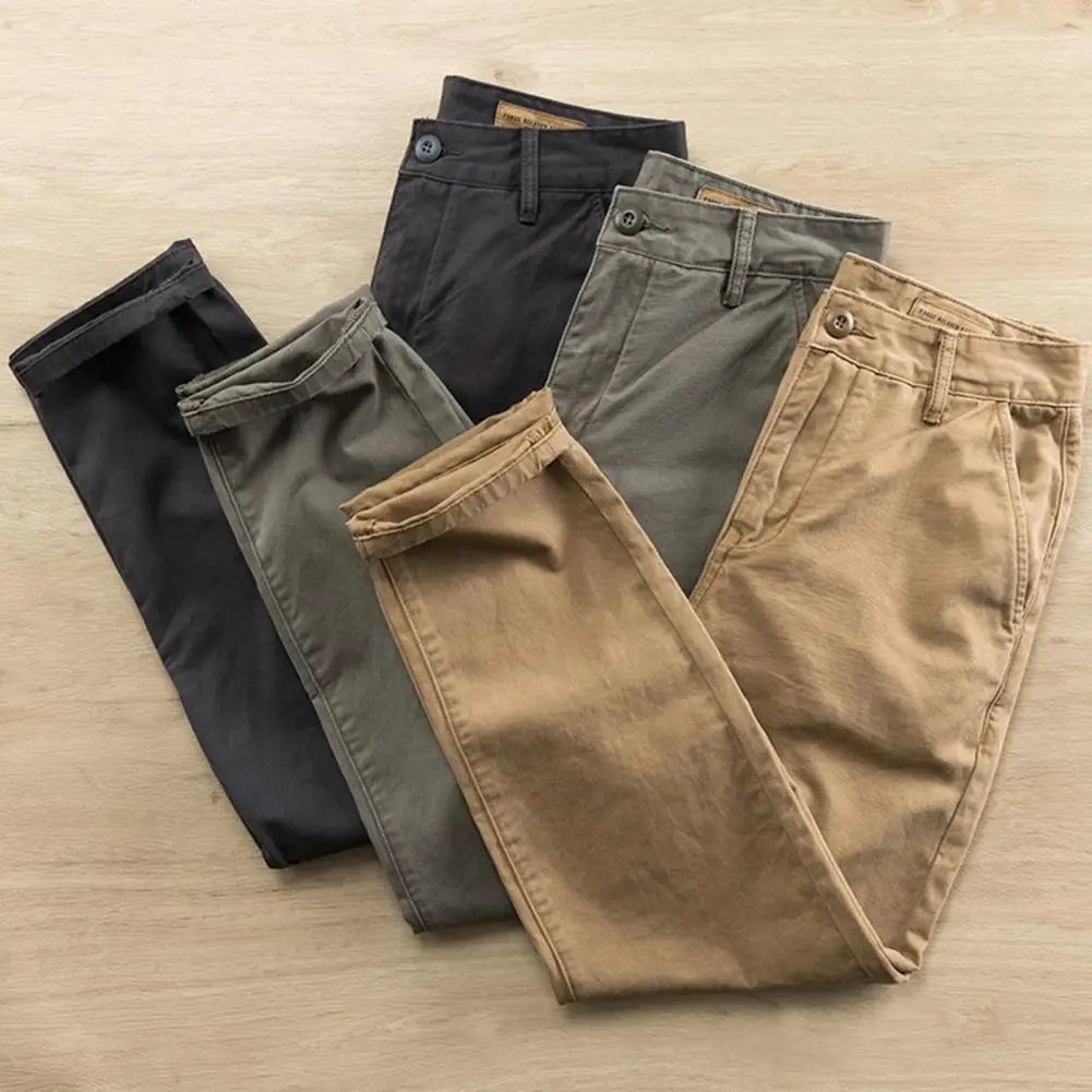 Pantalones de trabajo para hombre, ropa de trabajo de Color sólido, cintura media, soldadura eléctrica