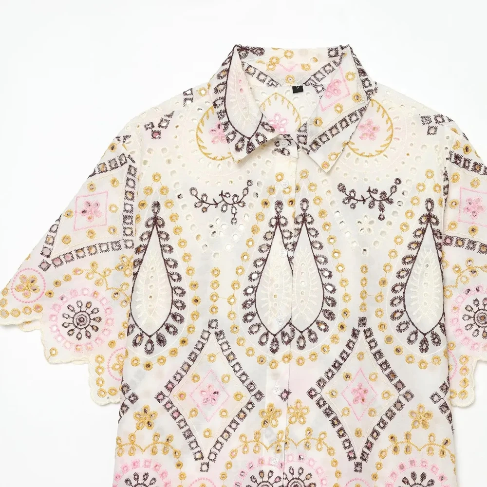 PRINTKAOIR Women's Fashion Hol - Embroidery Eyelet ulasan dan harga