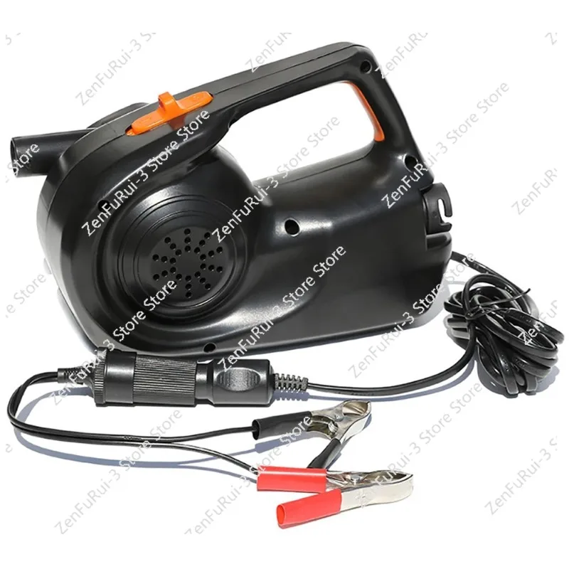 12V Car Battery Clamp 100W Inflatable Pump Electric Air Pump For Inflatable Boat Swimming Pool Bed Mattress 500L/MIN HT-316