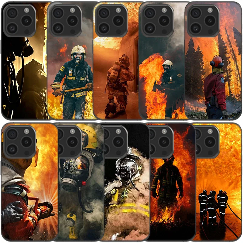 Firefighter Heroes Fireman Clear Phone Case For Apple iPhone 12 13 Mini 11 14 15 16 Pro Max Cover XS MAX XR Soft