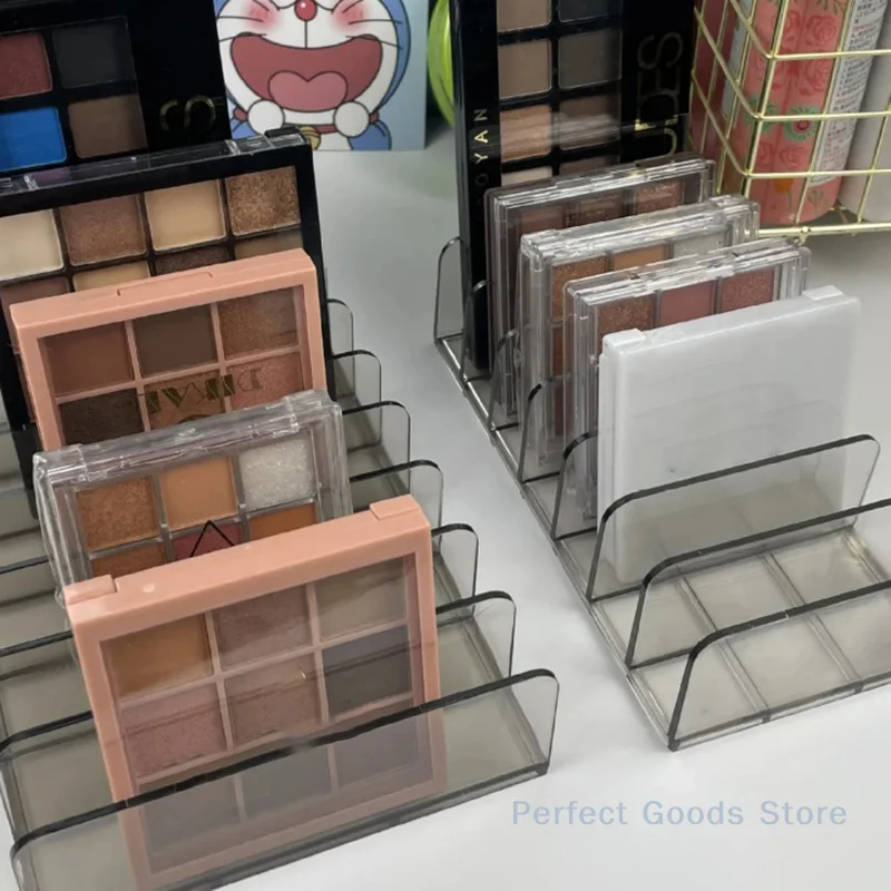 7 그리드 드레싱 테이블 화장품 선반 데스크탑 서랍 파티션 스토리지 주최자 투명 메이크업 아이 섀도우 스토리지 박스