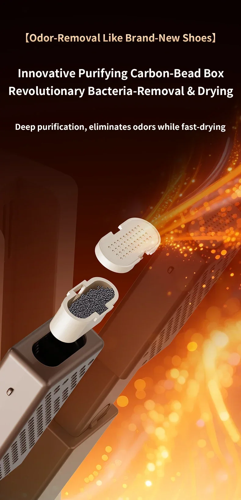 TINSOL Schuh-Trockner mit Einziehbarer Funktion, Sterilisiert und Deodoriert, Intelligente Konstante Temperatur, Zeitgesteuerte Schnelltrocknungs-Schuhmaschine – Detail 11