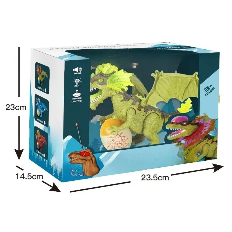 Electric remote control dinosaur model toy simulation intelligent ice dragon fire dragon children's educational toy