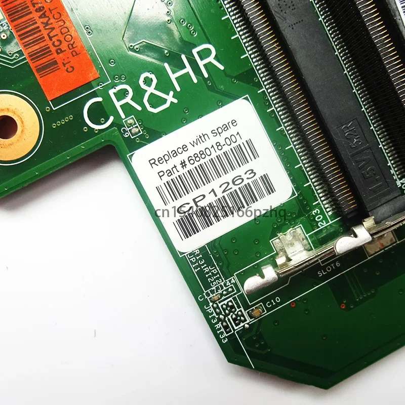 ใช้688018-501 688018-001สำหรับ HP CQ58 2000 2000-2204TU แล็ปท็อปเมนบอร์ด PGA 989 DDR3 HM70