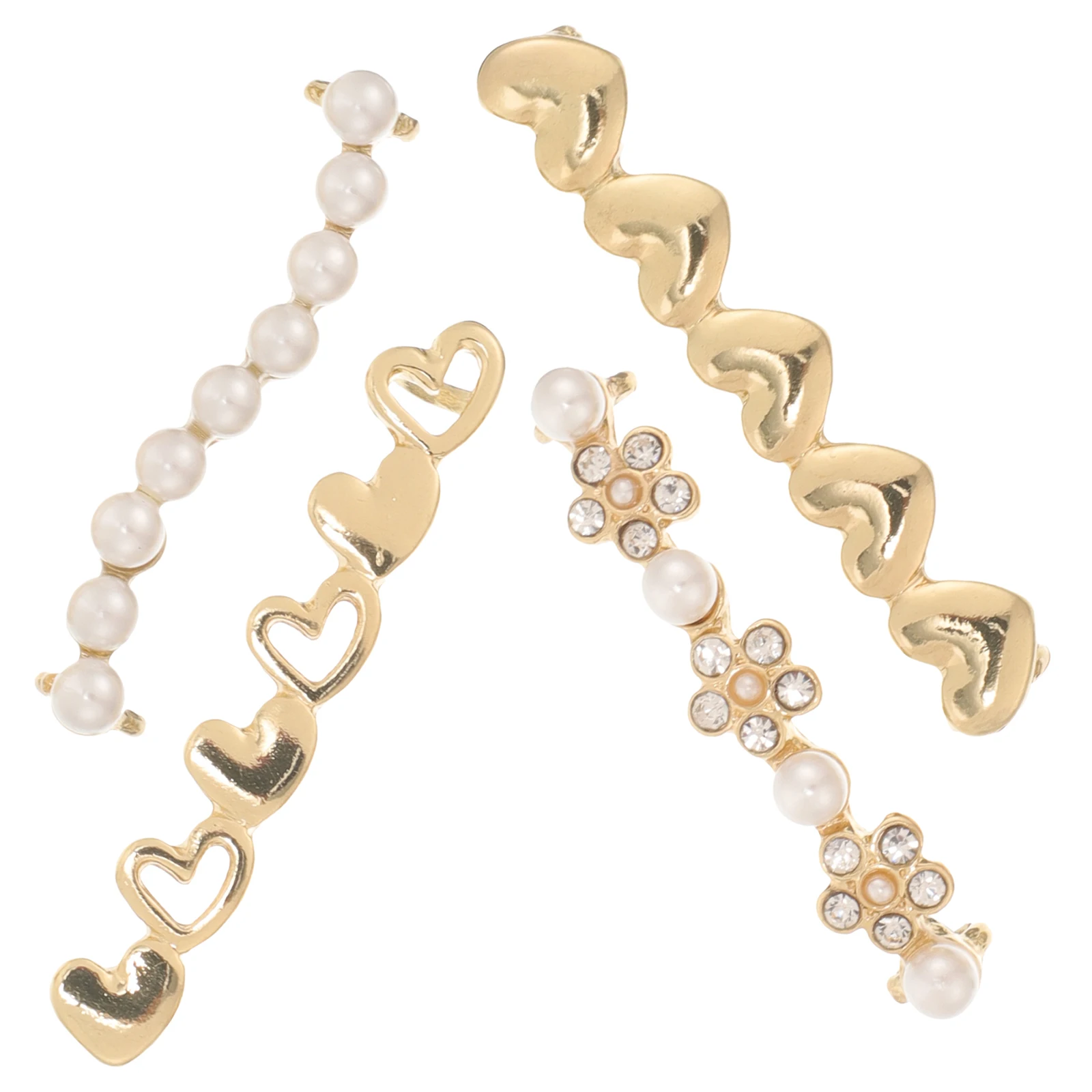 

4 Pcs Metal Shoe Buckle Decorations Golden Charm Shoelace Clips Accessories Creative Jewelry for Sneakers Women Shoe Lace