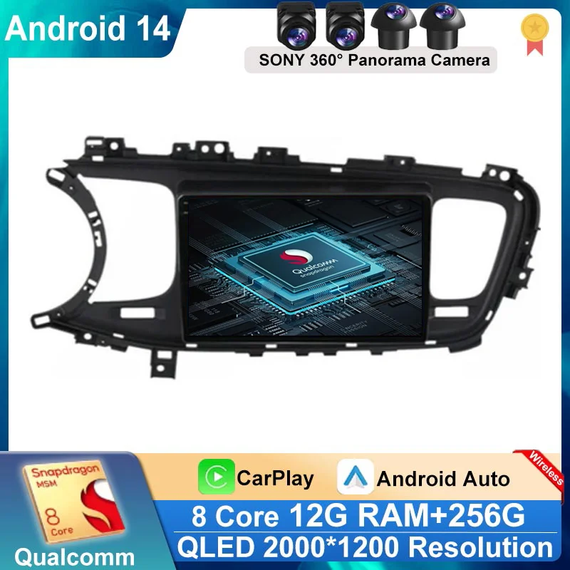 

Android 14 Auto Car Radio Video Multimedia Player For Kia Optima K5 2013 2014 2015 Navigation GPS Autoradio QLED Screen BT WiFi