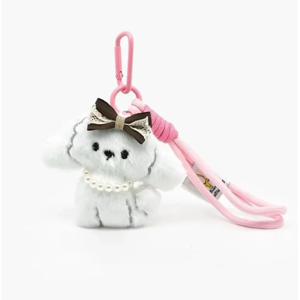 Cute Love Heart Bow Dog Keychain Fashion Stuffed Couples Keychain Creative Doll Pendant Gifts