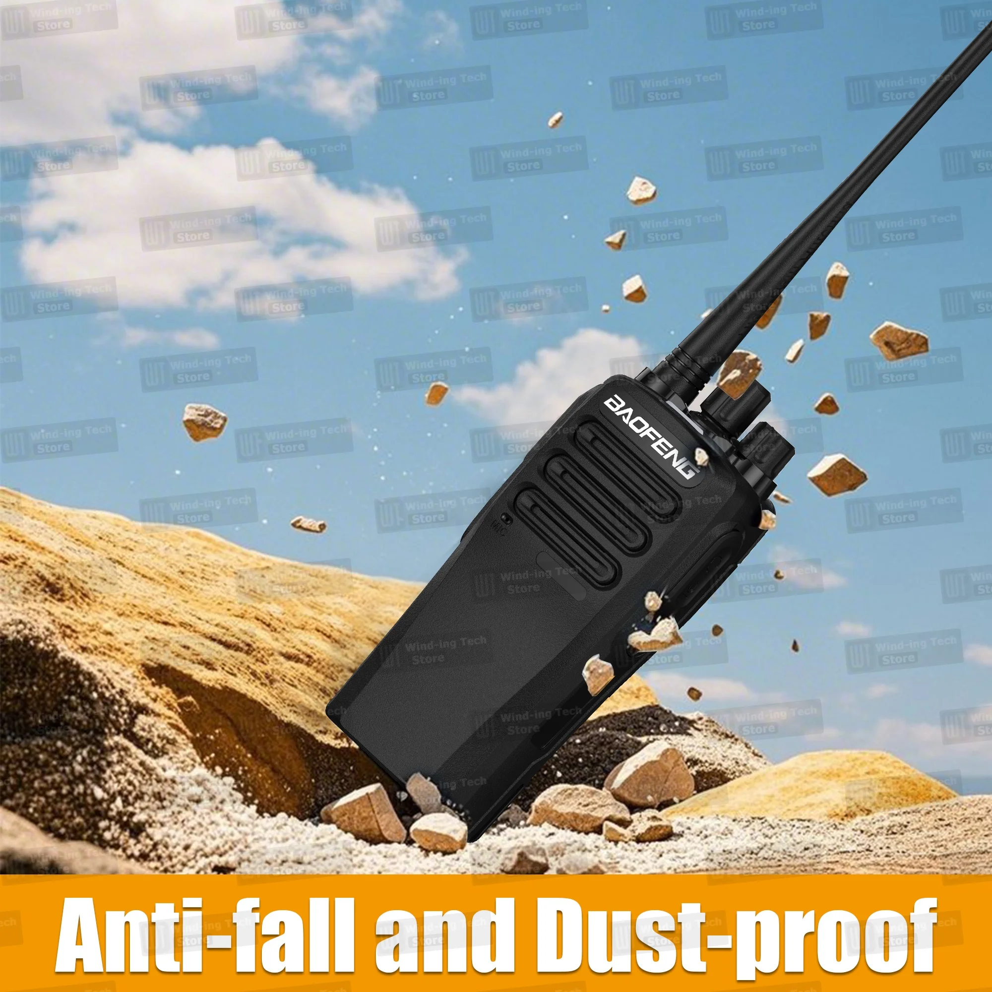 1/2PCS BaoFeng BF1909 Walkie Talkie 12W Tipo-C Jack Trasmettitore Radio UHF ad alta capacità a lungo raggio per il campeggio Adatto per la squadra