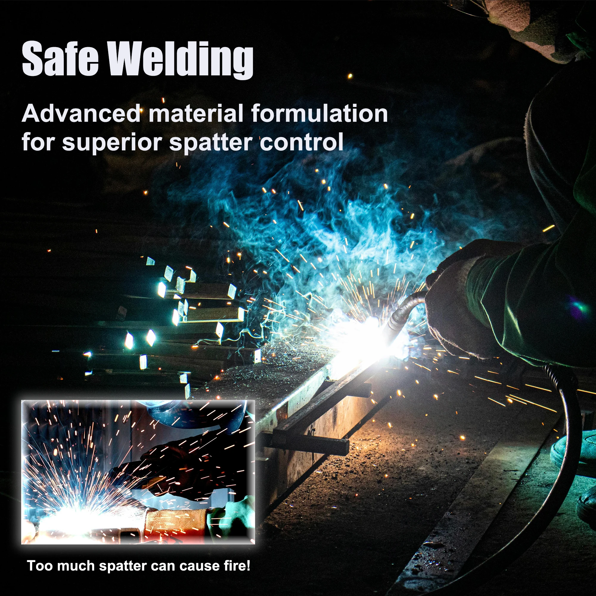 E71T‑GS Self‑Shielded Flux‑Cored Welding Wire, Low‑Carbon Steel, Low‑Spatter, Gas‑Free MIG Welding Wire, 0.9 KG (2 LB),Pack of 2