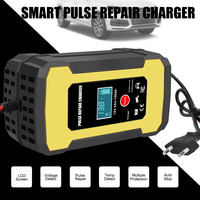 For Auto Motorcycle Smart Fast Charger Car Battery Charger 12V 6A Intelligent Pulse Repair LCD Display