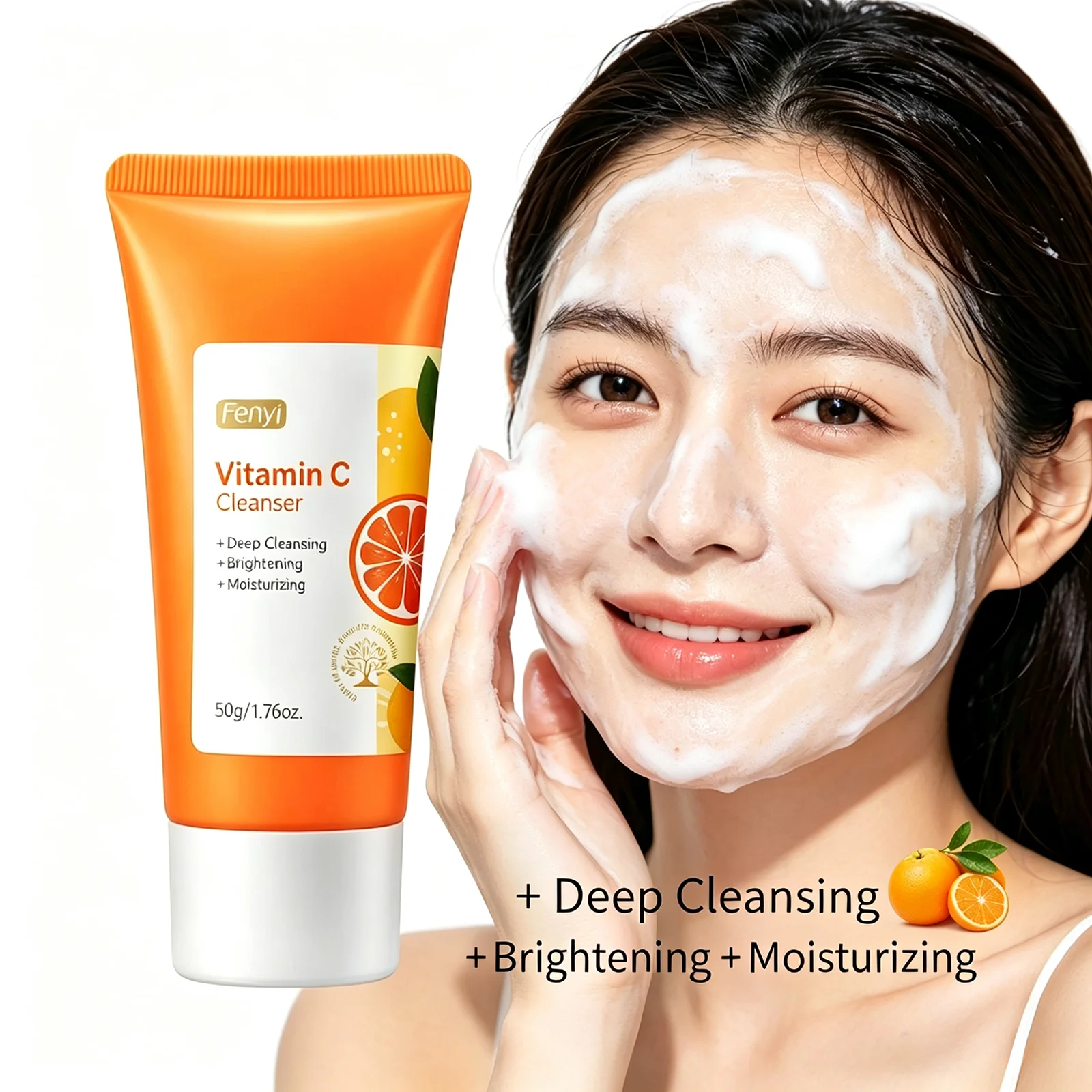 Japanese Cherry Blossom & Vitamin C Facial Cleanser 50g Deep Cleansing Moisturizing Blackhead Removal Face Wash Skin Care