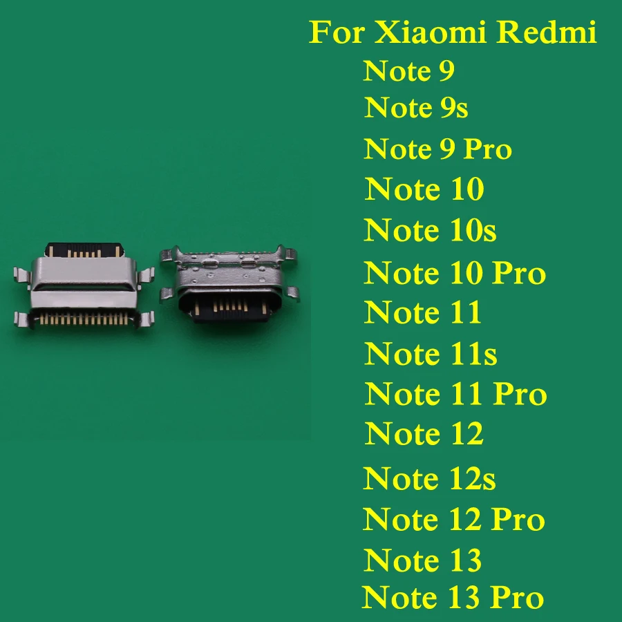 10 قطعة ل Xiaomi Redmi ملاحظة 12s 13 برو زائد 4G 5G 9 9s 10 10s 11 11s 12 USB جاك شحن المقبس شاحن ميناء موصل هيكلي