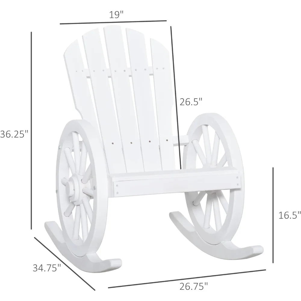 Patio Bench, Slatted Design and Oversized Back, Wagon Wheel Armrest, Outdoor Bench