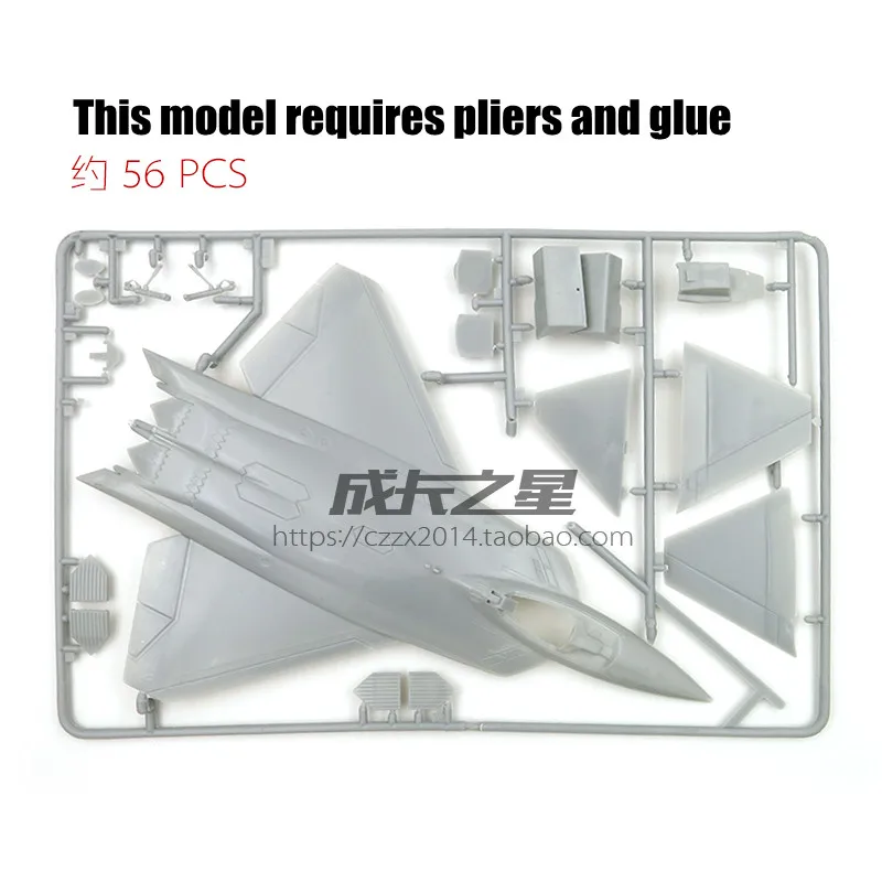 1/72 US Military F-22 Raptor Stealth Fighter Plastic Assembly Model Aircraft Toy