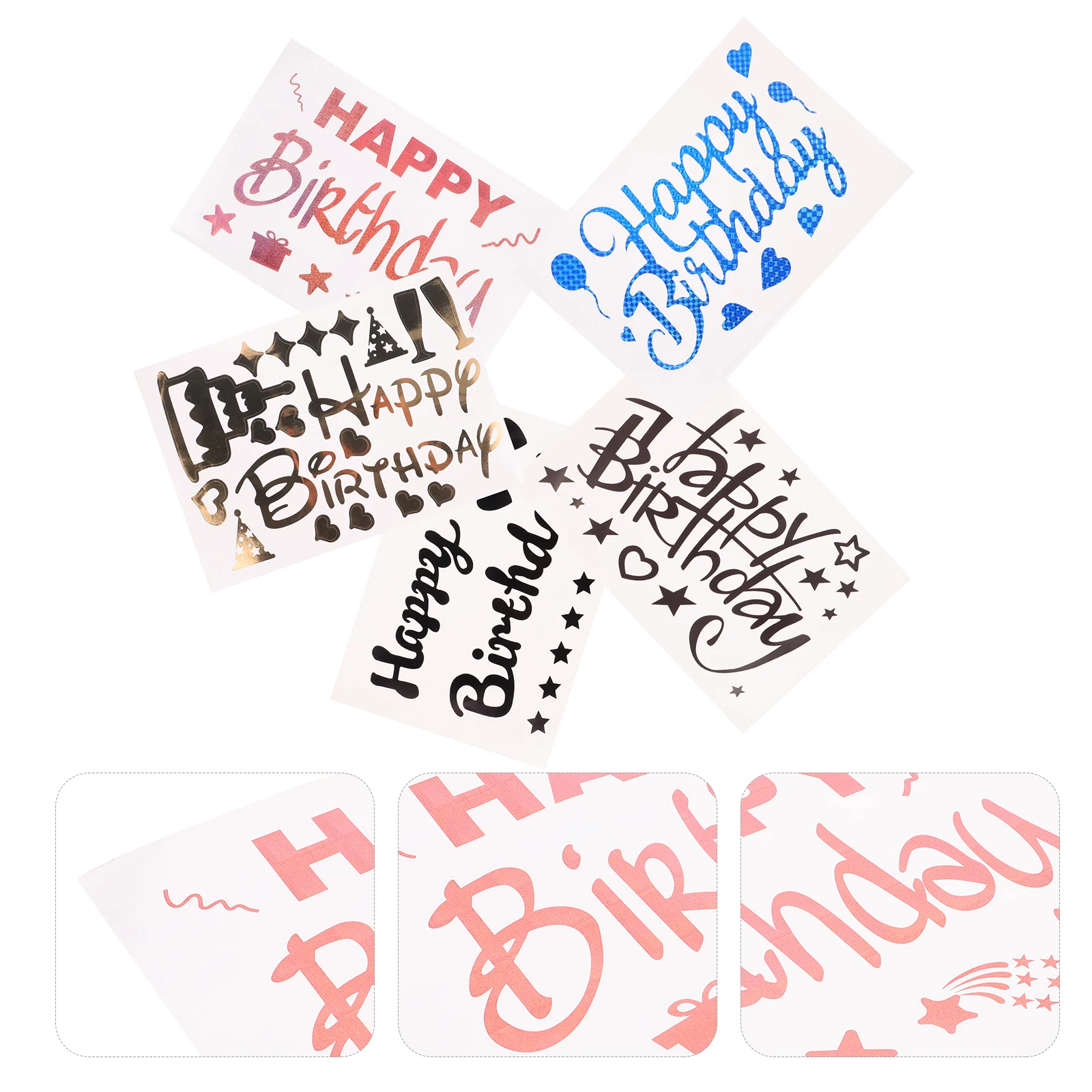 

5 Pcs Birthday Stickers Party Decoration Balloons Decorations for Happy Letter Color Miss