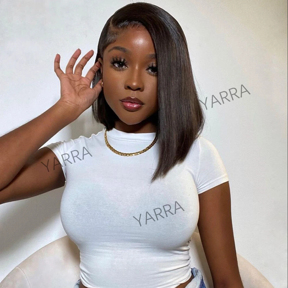 

180% Density Straight Short Bob 13x4 Lace Frontal Human Hair Wigs HD Transparent Lace Front Wig 4x4 Lace Closure Wig For Women