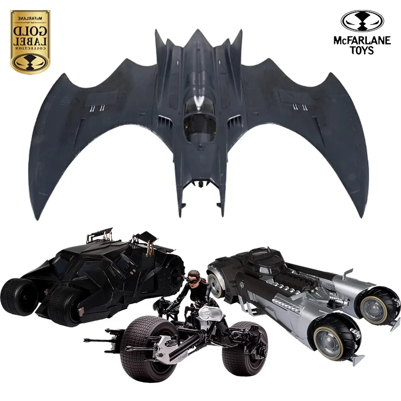 In Stock McFarlane Keaton Plane Pale Knight Batmobile Big Ben Bell Hand Figure Model Vehicle Action Figure Gift Model