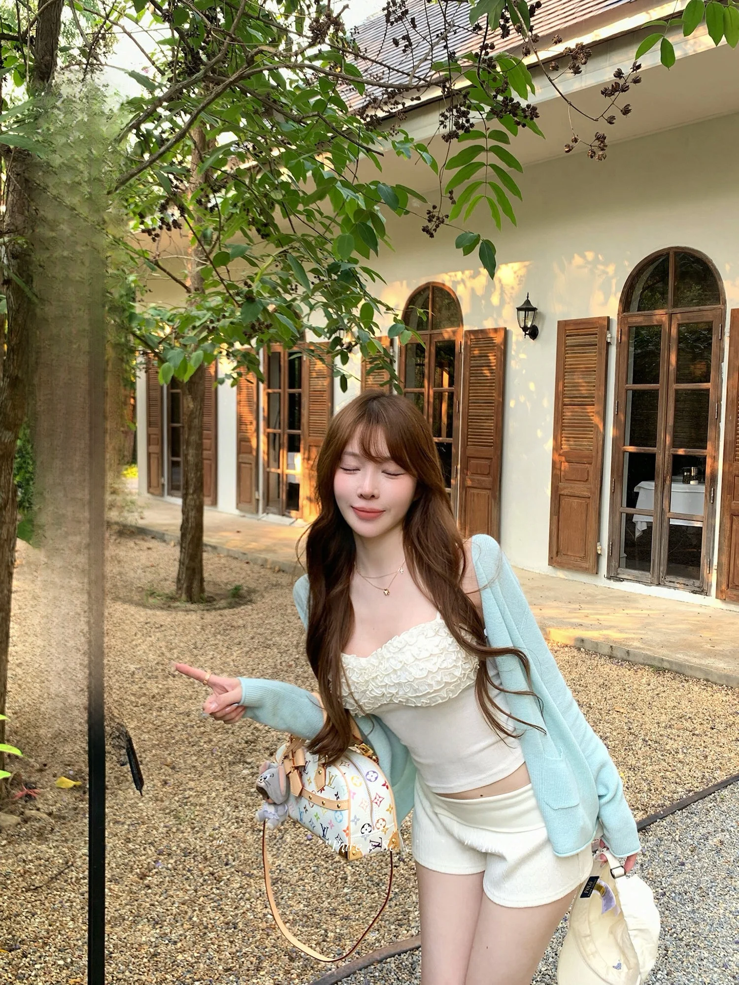 

Lukira Summer Wool Knitted Open Cardigan Lace Trim Women's Two-Piece Set Casual Lazy Style Fashionable Spring Collection