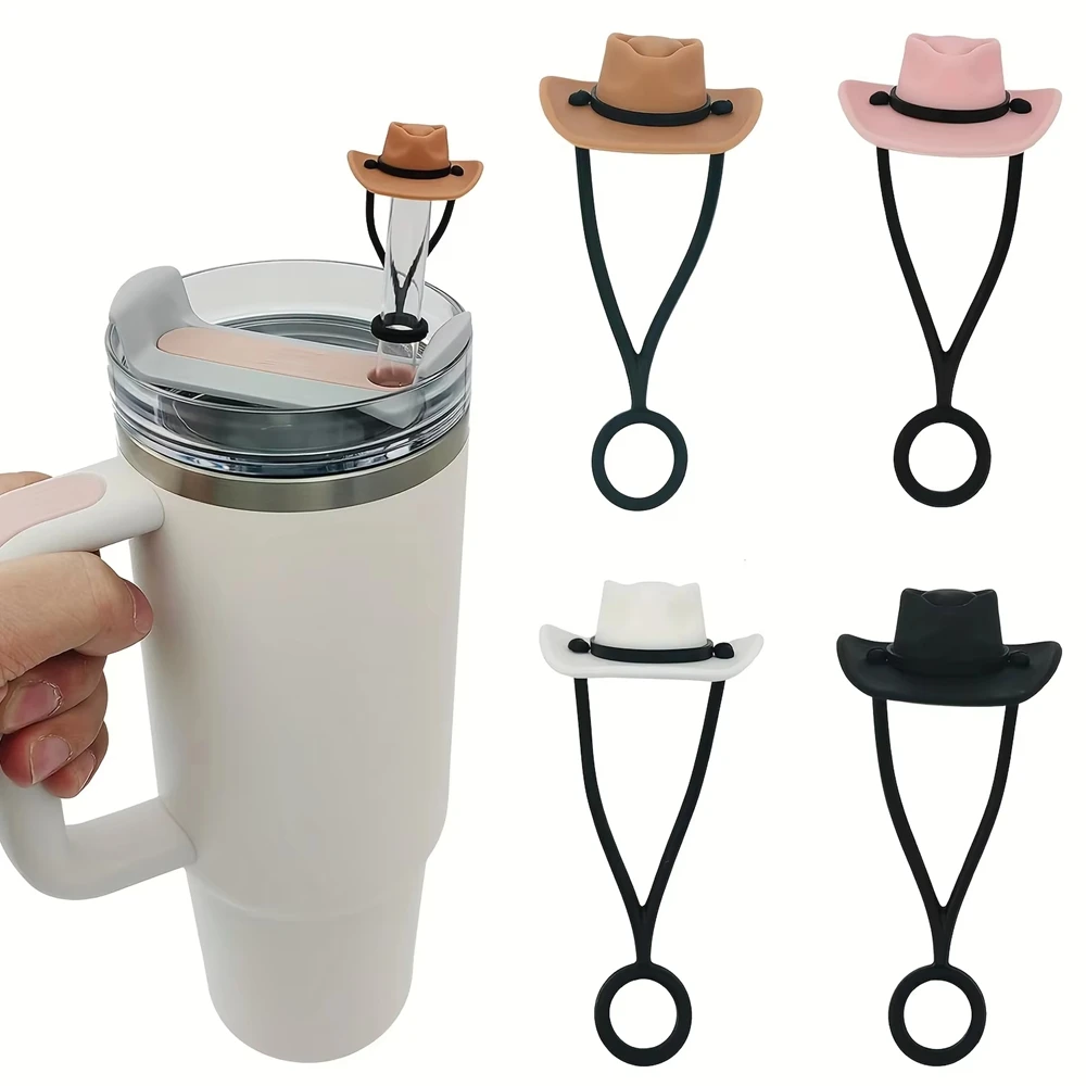 

Silicone Cowboy Hat Straw Covers Caps Compatible With Stanleys Cup 30 40 Oz Tumbler Cute Protector Cap Mug Straw Tip Decoration