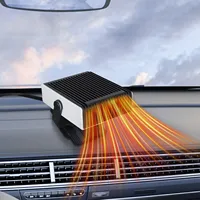 Black White Abs 12*6*9cm 12V Car Heater 150W Car Fan Heater Portable 2-in-1 Fast Heating And Cooling Protection Adjustable Parts