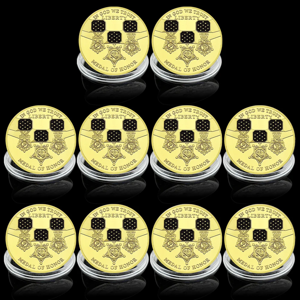 

Military Medal of Honor Commemorative Coin Liberty & Valor Design US Souvenir Coin with Statue of Liberty Collectible Gift