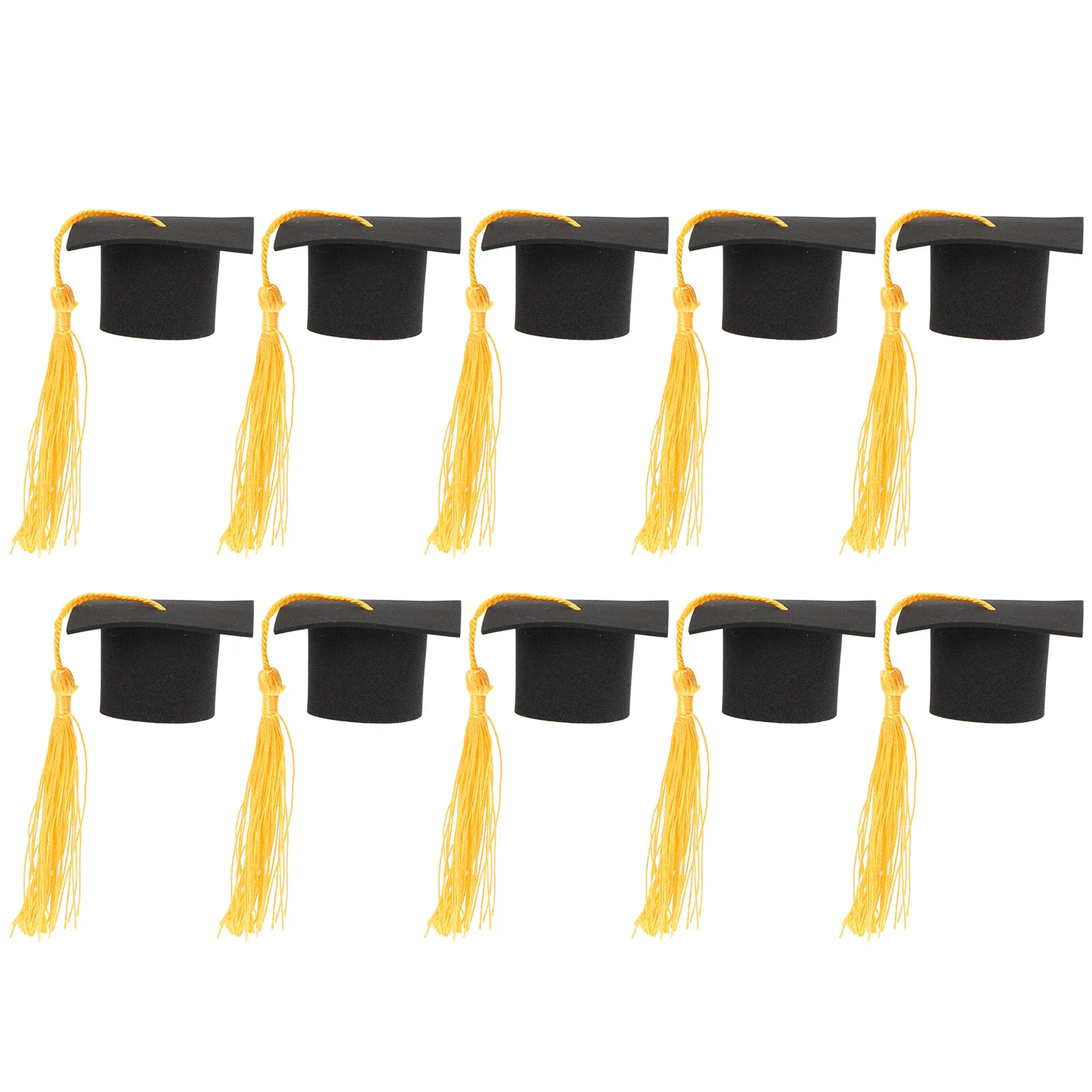 10 Pcs Mini Bachelor Hat Cabinet Decorations Graduation Party Cake Ornaments Surface Doctoral Caps Polyester Tam Props