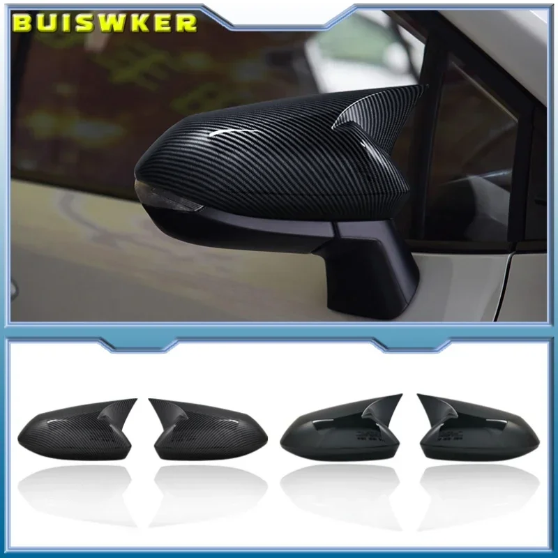 

Rearview Mirror Cover Cap Carbon Fiber Look Black For Toyota Corolla 2019 2020