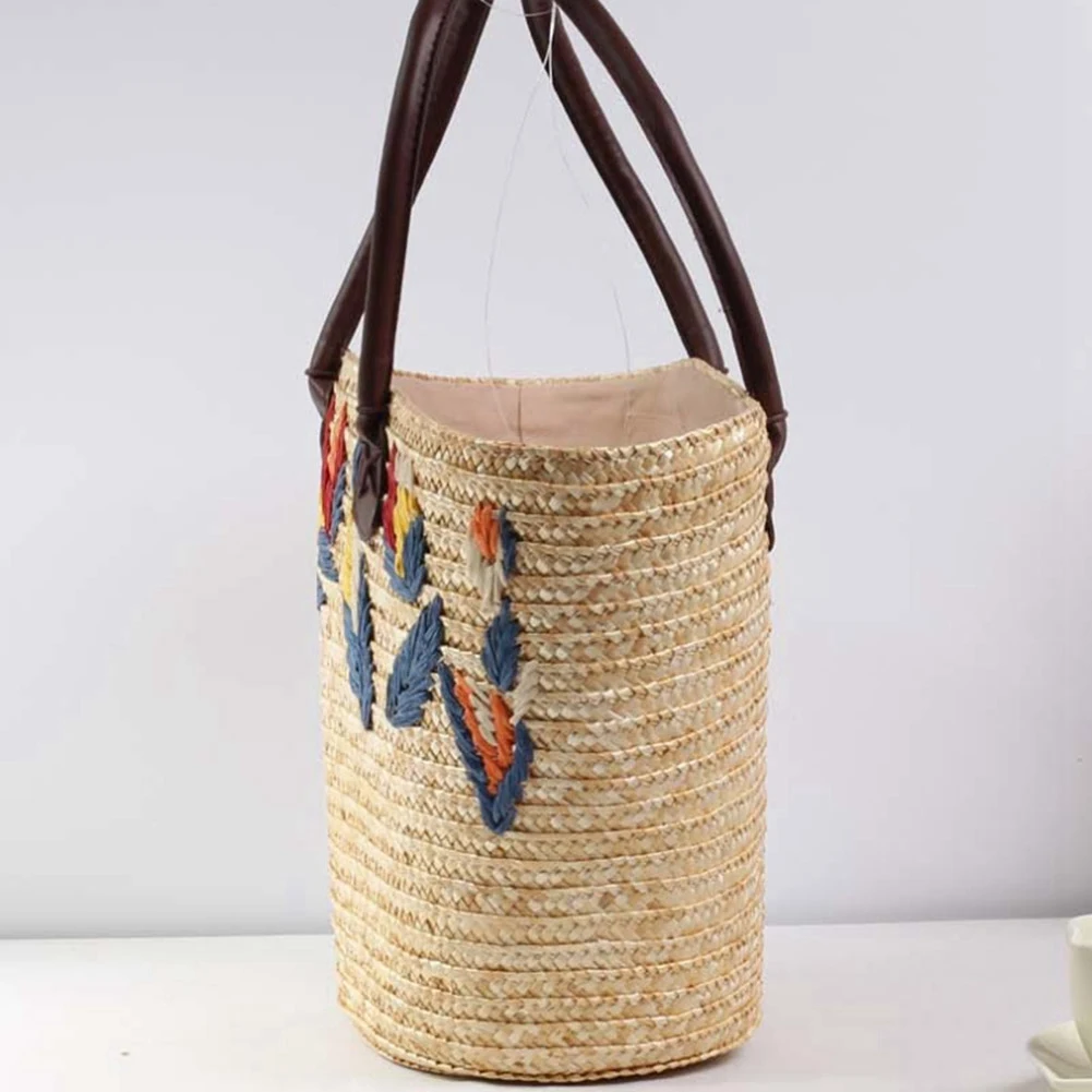 Women Shoulder Bag for Summer Straw Bag Woven Holiday Beach Bag New Simple Embroidered Handbag Large Capacity