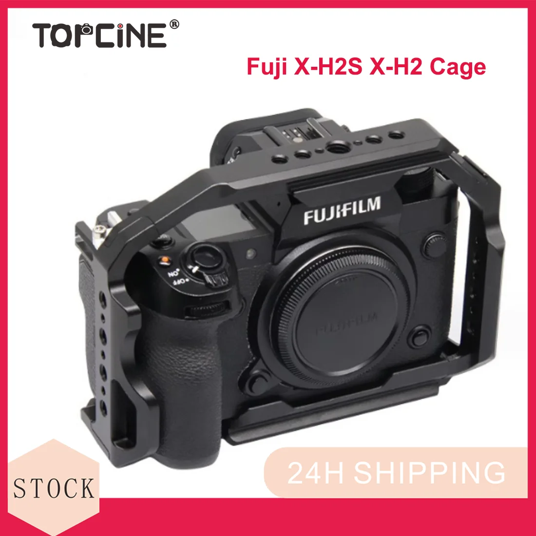 XH2S قفص ل Fujifilm X-H2S X-2H كاميرا قفص كامل Arca الإفراج السريع لوحة الحذاء البارد جبل متعددة 1/4 "ثقوب للملحقات