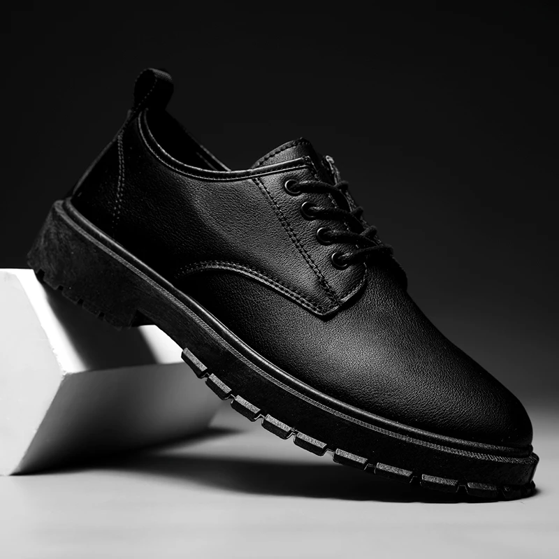 Men\'s Leather Shoes Casual Comfort Black Formal Oxfords For Men Lightweight Office Shoes