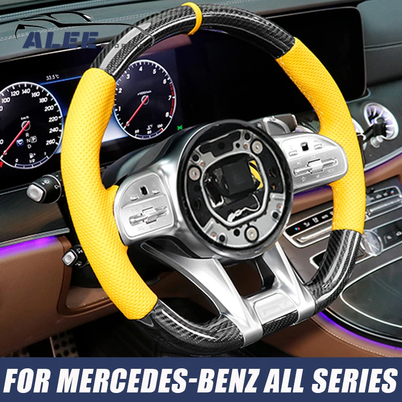 

Car Carbon Fibre AMG Steering Wheel for Mercedes-Benz W204 W205 W212 W213 W218 W177 W176 A B C E GLC CLS Class Car Accessories