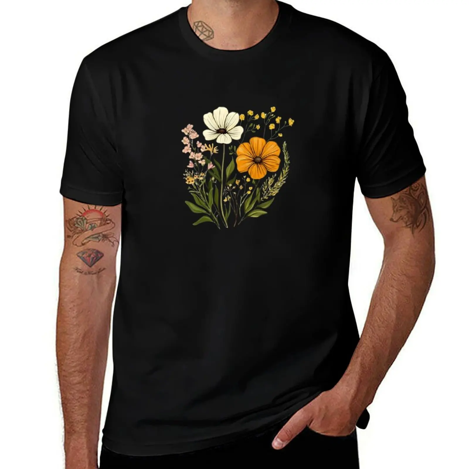 

wildflowers T-Shirt sports fans Luxury man boys animal print t shirt for men