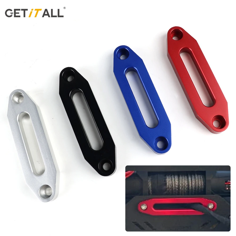 Getiall alumínio hawse fairlead para 3000-4000lbs atv utv guincho acessórios guia de cabo de corda sintética 4-7/8 "124mm centro de montagem