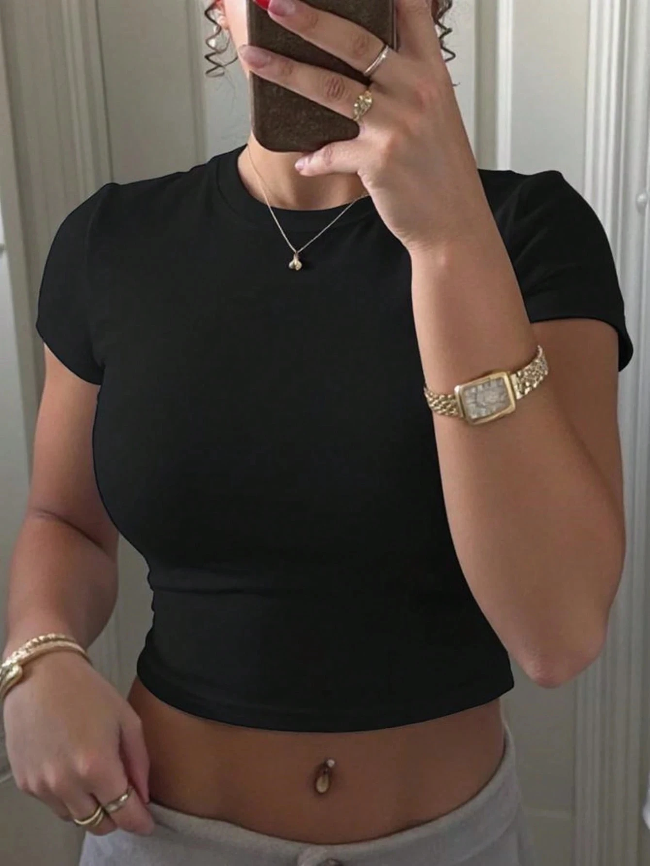 Camiseta ajustada de Color sólido para Yoga Y2K, camisetas de elasticidad suave para mujer, ropa deportiva informal ajustada de manga corta para mujer