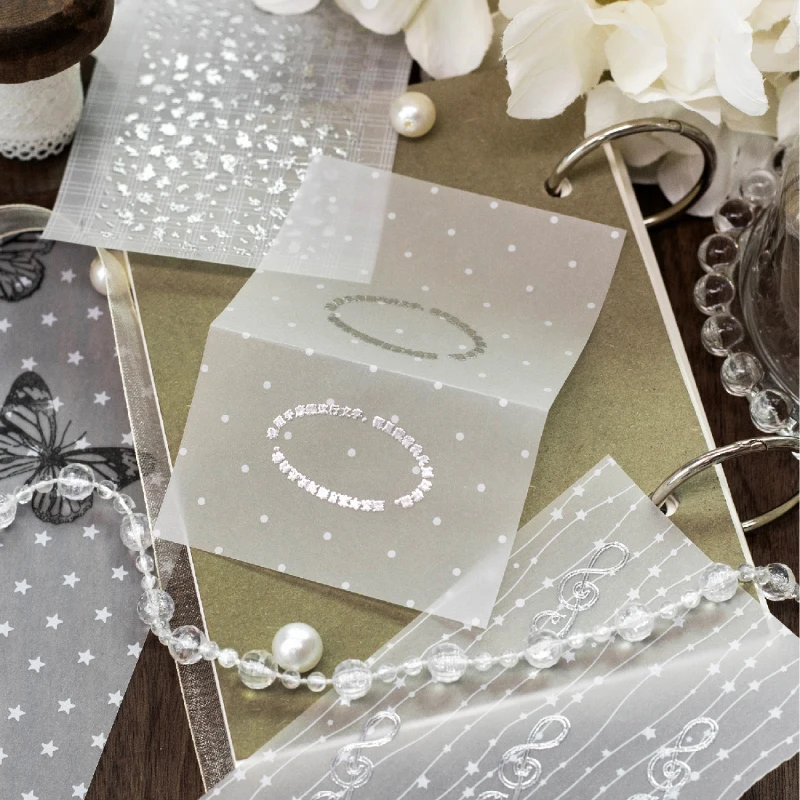 Journal GO Semi-Transparent Manuscripts Vellum Paper Vintage Mixed Size Scrapbook Sheets for Journaling Collage & Craft