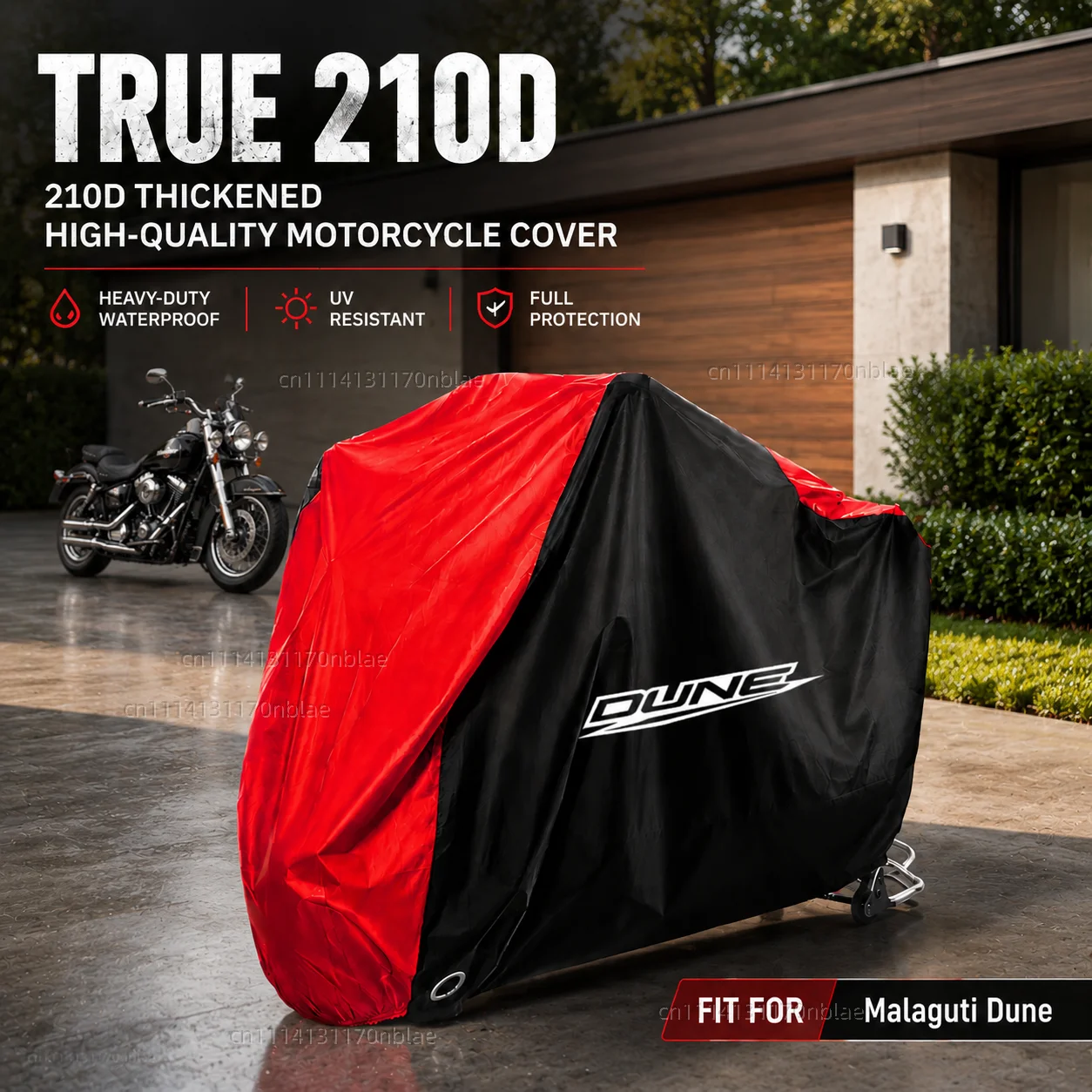 For Malaguti Dune 210D Motorcycle Cover Waterproof Fabric All Season Dustproof UV Protection Moto Rain Cover