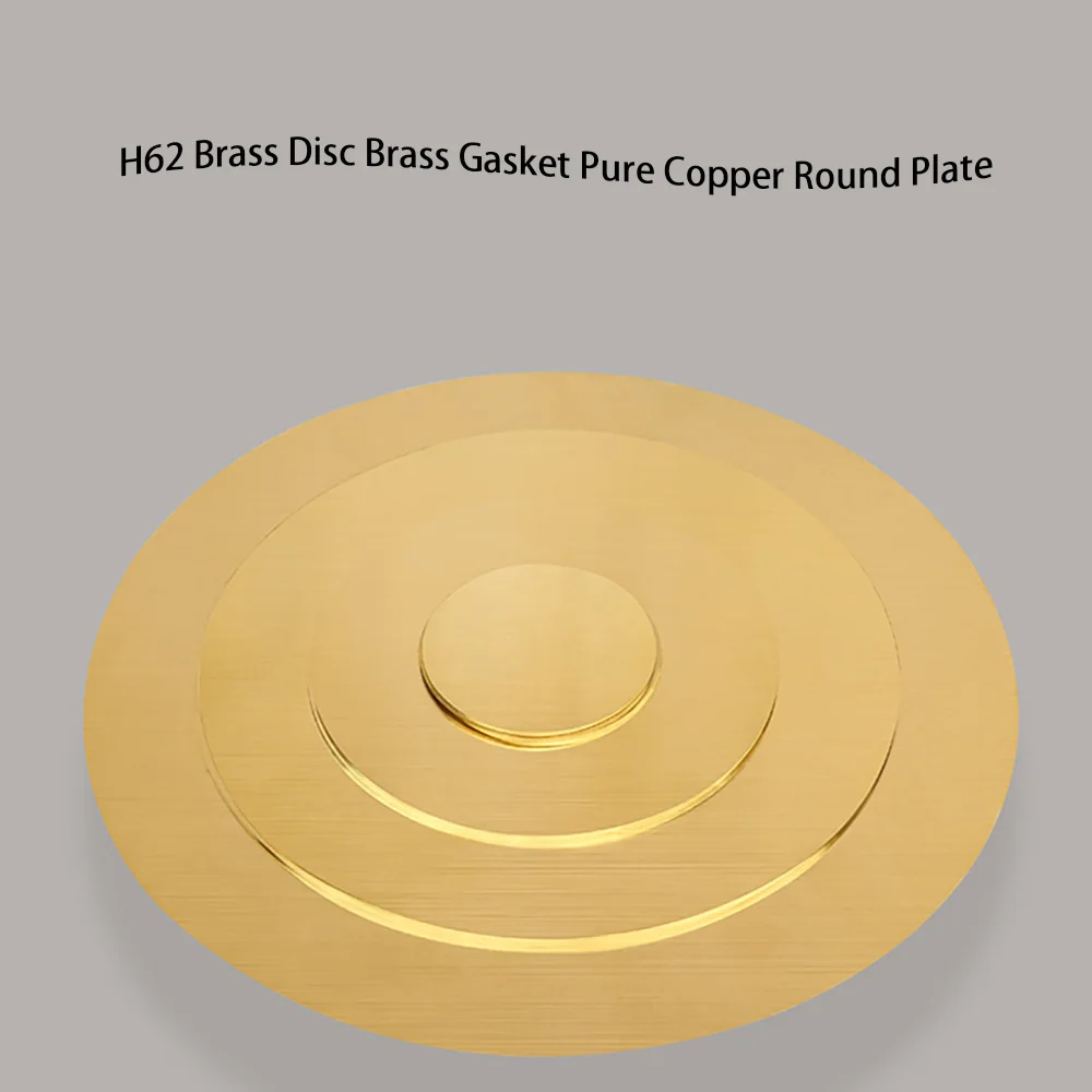 H62 Brass Disc Brass Gasket Pure Copper Round Plate Diameter 10/15/20/25/30/35/40/45-300mm Thick 2/3/4/5/6mm Brass Parts Cutting