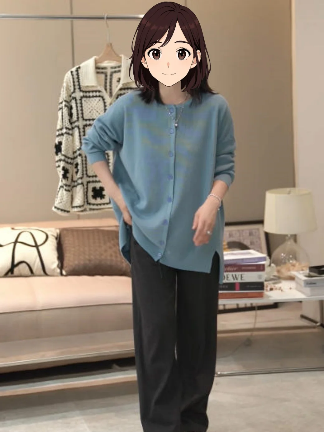 

Loose Fit round Neck Knitwear Korean Style Lazy Stripe Women's Sweater Outerwear Autumn Winter New Arrival Comfortable Top