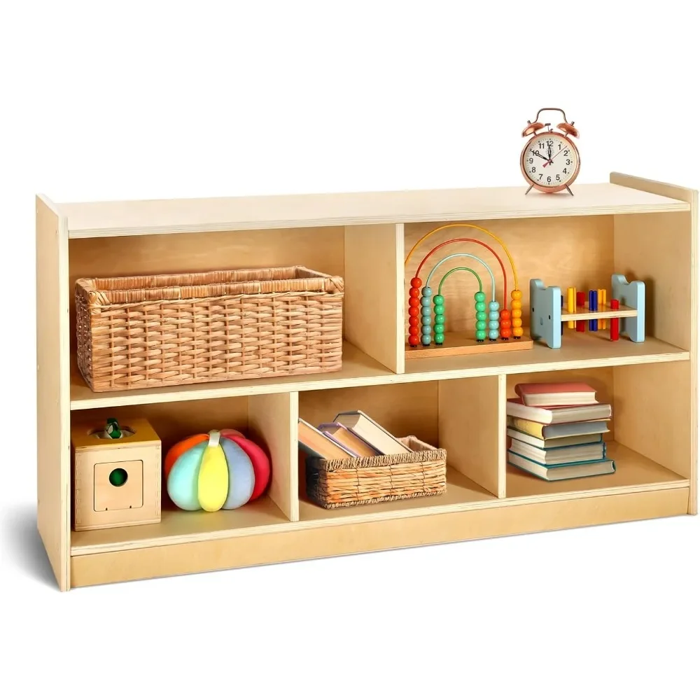 Armoire de rangement à 5 sections, bibliothèque Montessori, étagère de stockage de jouets d'enfants pour chambres d'enfants, salle d'irritation, salle de jeux, pépinière